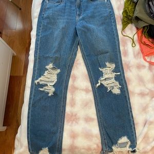 Distressed Mom Jeans